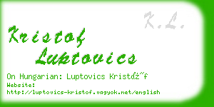 kristof luptovics business card